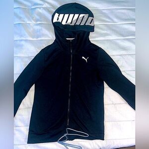PUMA Women’s Black Zip-Up Jacket Authentic With LOGO on Hoodie